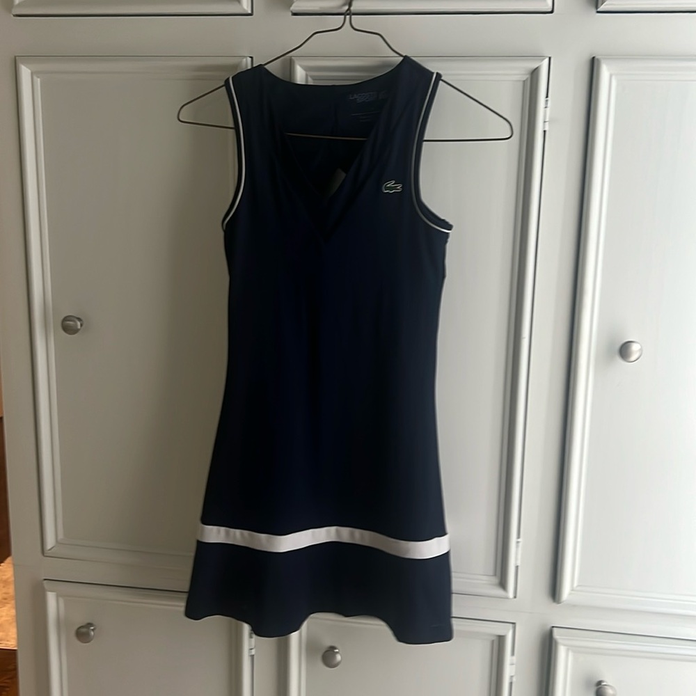 Lacoste Navy and White Sleeveless Tennis Dress